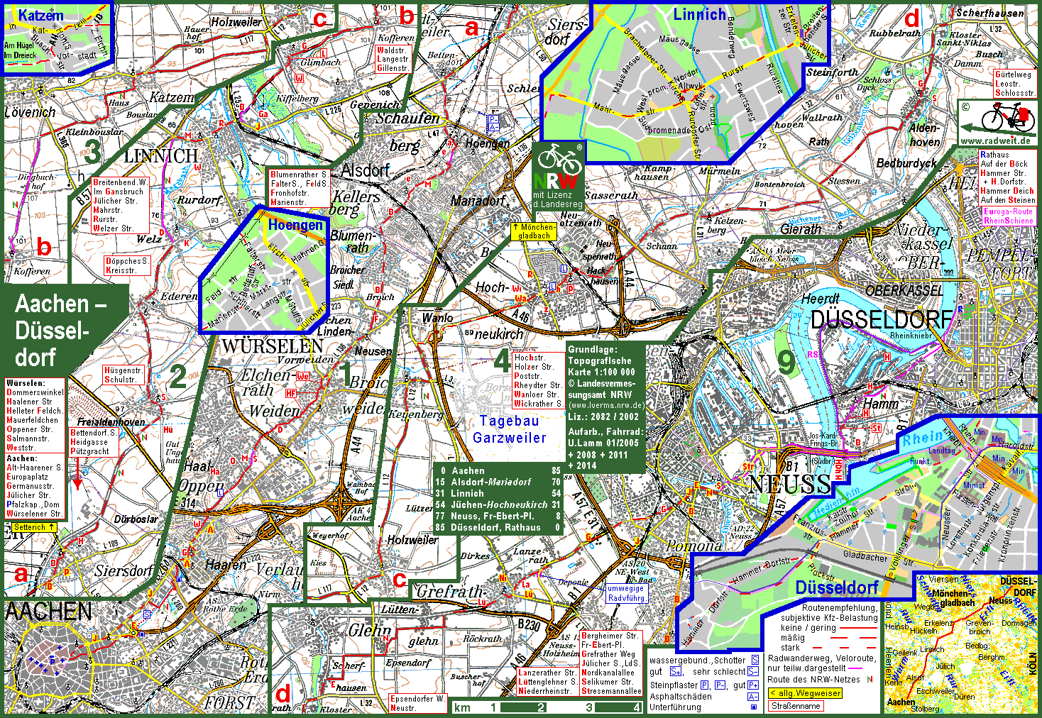 chen Neuss Dusseldorf Per Fahrrad Karte Der Route